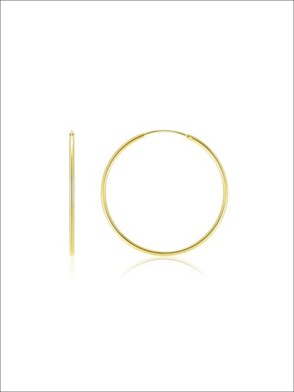 14K Gold Hoop Earrings for Women 35mm Thin Vermeil Hypoallergenic